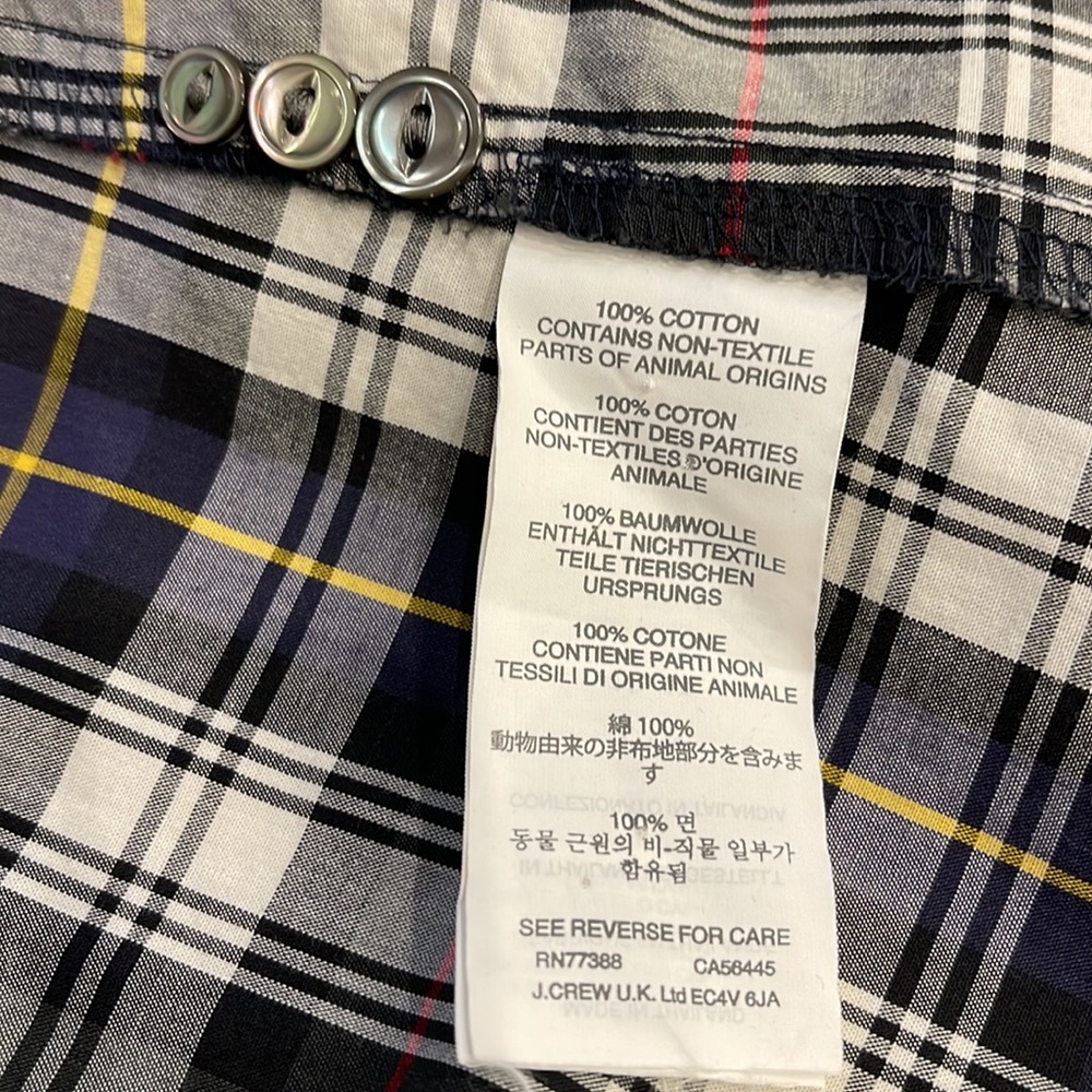 J. Crew Perfect navy tartan plaid shirt - Picture 11 of 12
